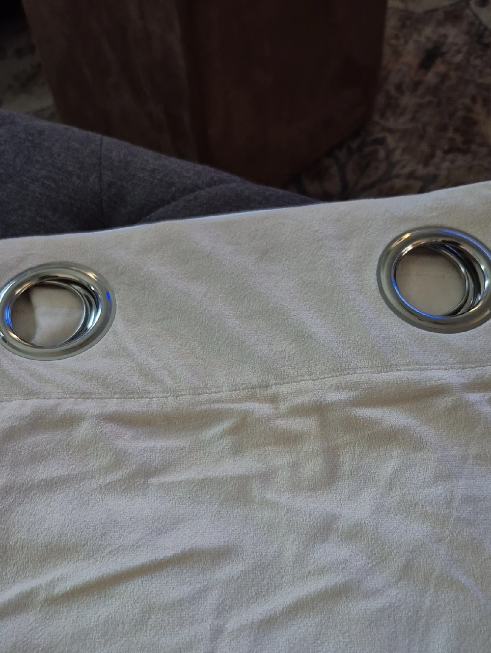 Two Cream White Velvet Curtain Panels 48x82 (96x82) Grommet Blackout